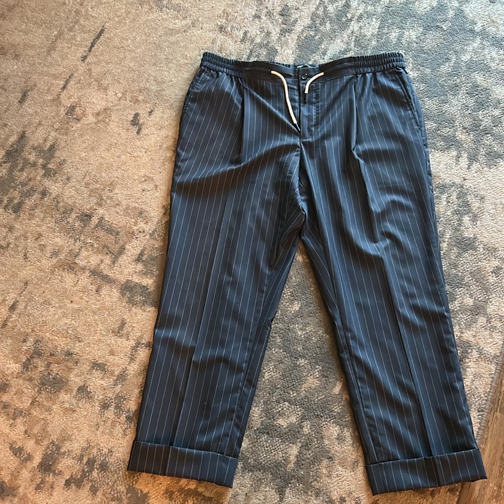 120 wool Dino filarte 38 wait pinstripes string pants